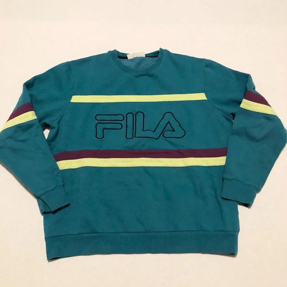 Fila Crewneck Sweatshirt Size Large  Womens Sweater Retro Colours - Picture 1 of 16